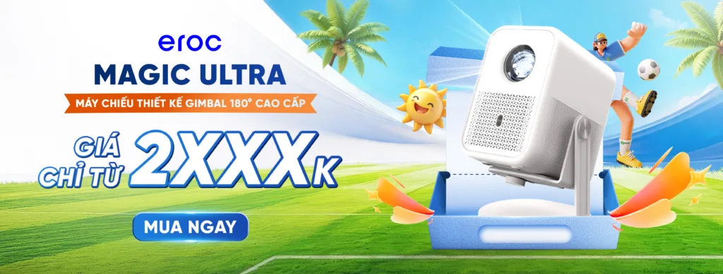 Máy chiếu EROC chính hãng, máy chiếu gia đình giá tốt, phù hợp giải trí, học tập và trình chiếu tại nhà
