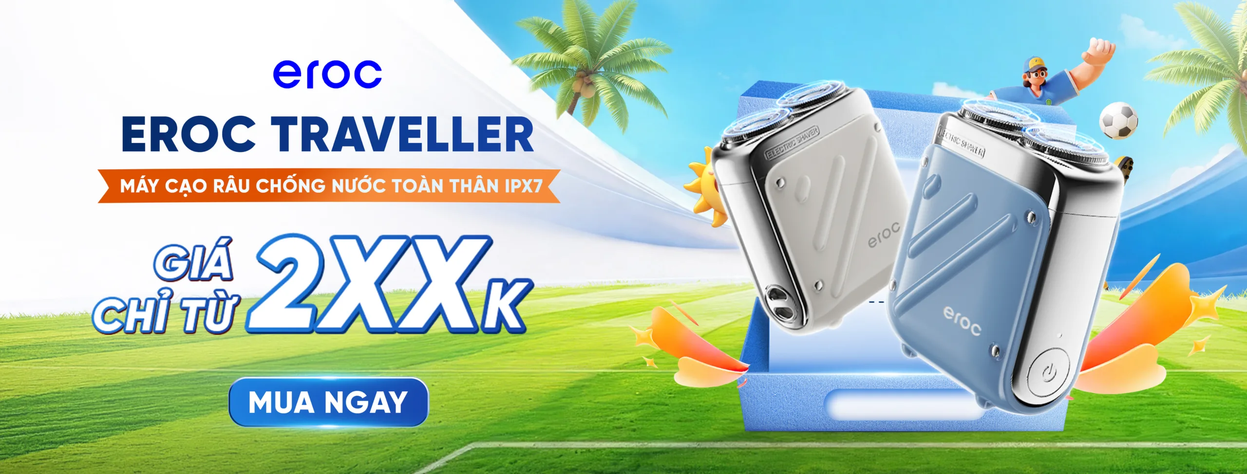 Máy cạo râu eroc chống nước chuẩn IPX7