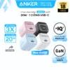 Củ sạc nhanh Anker Zolo GaN 20W/30W | 1 cổng USB-C | Chân gập gấp gọn nhỏ gọn | Công nghệ sạc nhanh PowerIQ 3.0 | Sạc nhiệt độ thấp - A2699/A2698