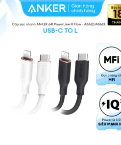 Cáp Sạc Nhanh Anker 641 PowerLine III Flow | USB-C to Lightning | PD 20W | Dài 0.9m | Siêu Mềm & Bền