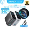 Bộ sạc nhanh Anker ZoLo 140W (4 cổng, GaN) sạc được cho laptop- 3 USB-C PD & 1 USB-A sạc 4 thiết bị cùng lúc