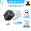 [Samsung,iPhone 15-17 series] Củ sạc nhanh Anker Nano 45W - 1 cổng USB-C cho Macbook (GaN, ActiveShield) - A2692