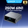 Trạm sạc nhanh Anker GaNPrime công suất lớn 250W - 6 cổng 4C2A - Màn hình LCD - Nút vặn tuỳ chỉnh - Hỗ trợ app - A2345