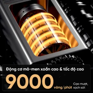 Máy cạo râu Eroc Mechanic với thiết kế cơ khí cao cấp, lưỡi cạo 3D linh hoạt, động cơ 9000 vòng/phút, chống nước IPX7 và sạc Type-C