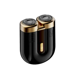 Máy cạo râu Eroc Magnet thiết kế nhỏ gọn cao cấp màu đen – vàng, lưỡi cạo kép dạng nổi, động cơ mạnh mẽ 7000 vòng/phút, pin sử dụng lên đến 60 ngày, đóng gói dạng quà tặng sang trọng.