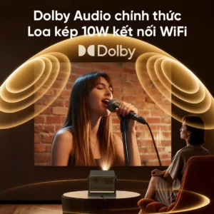 Máy chiếu Eroc Master cao cấp mới nhất | Android TV 14 chính thức, 1500 ANSI 40000 Lumens, Full HD 1080P hỗ trợ 4K, Dolby Audio 10W, Google Play Store, xoay 270 độ trình chiếu 210 inch.