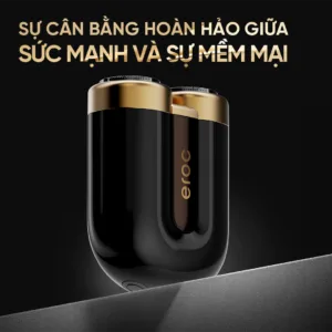 Máy cạo râu Eroc Magnet thiết kế nhỏ gọn cao cấp màu đen – vàng, lưỡi cạo kép dạng nổi, động cơ mạnh mẽ 7000 vòng/phút, pin sử dụng lên đến 60 ngày, đóng gói dạng quà tặng sang trọng.