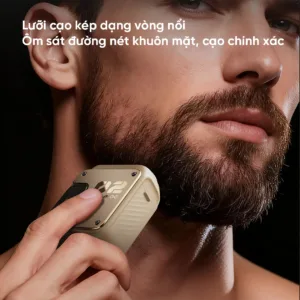 Máy cạo râu Eroc Mechanic với thiết kế cơ khí cao cấp, lưỡi cạo 3D linh hoạt, động cơ 9000 vòng/phút, chống nước IPX7 và sạc Type-C