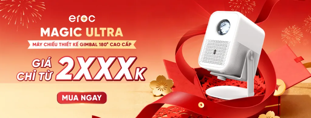 Máy chiếu EROC chính hãng, máy chiếu gia đình giá tốt, phù hợp giải trí, học tập và trình chiếu tại nhà