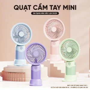 Quạt cầm tay mini EROC màu trơn tối giản phong cách trẻ trung