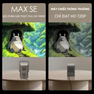 Máy chiếu Eroc Max SE xoay 360 độ linh hoạt trình chiếu phim cực đại lên trần phòng ngủ