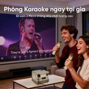 Máy chiếu EROC Muse tự động thông minh, tích hợp Micro hát Karaoke, độ sáng 1500 ANSI mang đến trải nghiệm rạp phim tại gia sắc nét