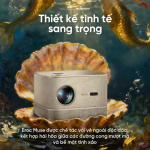 Máy chiếu EROC Muse tự động thông minh, tích hợp Micro hát Karaoke, độ sáng 1500 ANSI mang đến trải nghiệm rạp phim tại gia sắc nét
