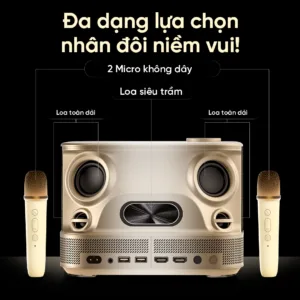 Máy chiếu EROC Muse tự động thông minh, tích hợp Micro hát Karaoke, độ sáng 1500 ANSI mang đến trải nghiệm rạp phim tại gia sắc nét