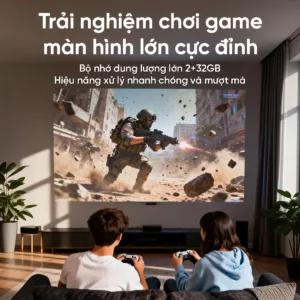 Máy chiếu EROC Muse tự động thông minh, tích hợp Micro hát Karaoke, độ sáng 1500 ANSI mang đến trải nghiệm rạp phim tại gia sắc nét