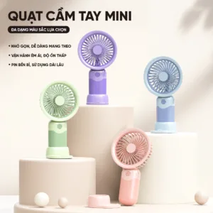 Quạt cầm tay mini EROC màu trơn tối giản phong cách trẻ trung