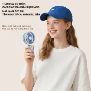 Quạt cầm tay mini EROC màu trơn tối giản phong cách trẻ trung