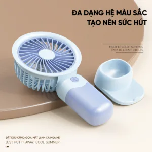 Quạt cầm tay mini EROC màu trơn tối giản phong cách trẻ trung