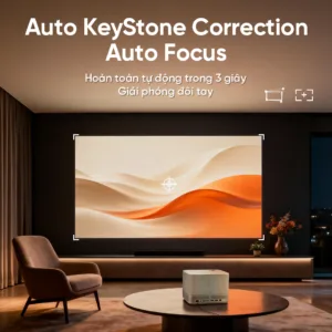 Máy chiếu EROC Muse tự động thông minh, tích hợp Micro hát Karaoke, độ sáng 1500 ANSI mang đến trải nghiệm rạp phim tại gia sắc nét