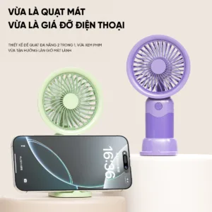 Quạt cầm tay mini EROC màu trơn tối giản phong cách trẻ trung
