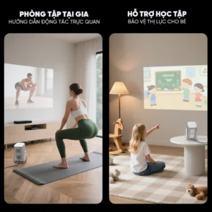 Máy chiếu Eroc Max SE xoay 360 độ linh hoạt trình chiếu phim cực đại lên trần phòng ngủ