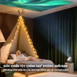 Máy chiếu Eroc Max SE xoay 360 độ linh hoạt trình chiếu phim cực đại lên trần phòng ngủ
