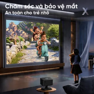 Máy chiếu EROC Magic X chính hãng độ phân giải 720P, hỗ trợ 4K, thiết kế chân đế Gimbal xoay 360 độ kim loại