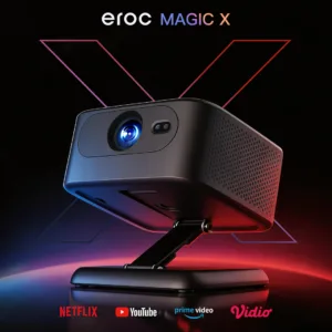 Máy chiếu EROC Magic X chính hãng độ phân giải 720P, hỗ trợ 4K, thiết kế chân đế Gimbal xoay 360 độ kim loại