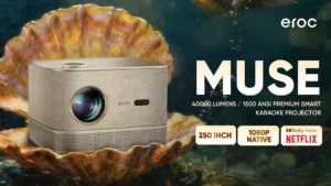 Cách Chọn Mua Máy Chiếu Cho Người Mới: 4 Tiêu Chí Quan Trọng Cần Biết 10 Máy chiếu EROC Muse tự động thông minh, tích hợp Micro hát Karaoke, độ sáng 1500 ANSI mang đến trải nghiệm rạp phim tại gia sắc nét